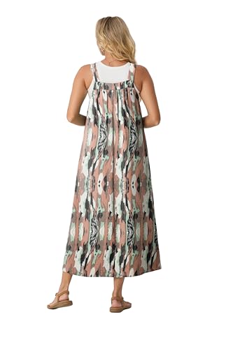 Lepunuo Overall Dress for Women Summer Adjustable Casual Cover Up - color: Camo Pink, size: Medium