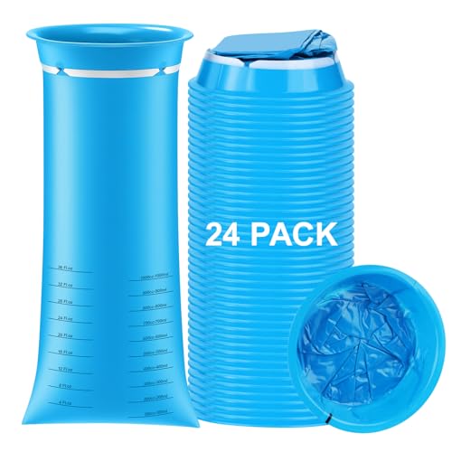 12/24 Pack Emesis Bags 1000ml Leak-Proof Purple & Blue - color: Blue-24pcs