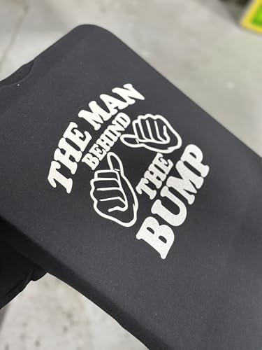 The Man Behind the Bump Pregnancy Announcement Cotton T-Shirt Father Gift - color: Black, size: Medium
