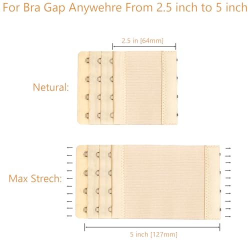 12 Pack Bra Extenders 2/3/4 Hook Cotton Elastic Strap Set 4 Colors - color: Regular