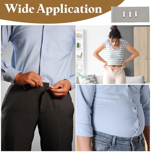 uxcell 4Pcs Hook Extenders for Pants, Adjustable Jeans Extenders for Women Men Pant Trousers Jeans (Gray, 3.2x1.4inch) - color: Gray