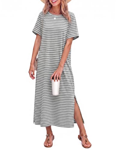 Ekouaer Cotton Nightgowns for Women Long Sleepshirts Soft Maxi Nightshirts