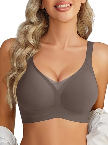 Avidlove Womens Wireless Bras Full Coverage Seamless Bra Comfortable Bralette Everyday Bras - color: Grey, size: XX-Large