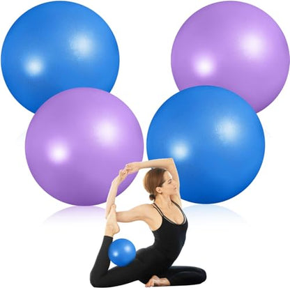 4 Pcs Small Pilates Ball Bulk 9 Inch Mini Yoga Ball - color: Blue,Purple
