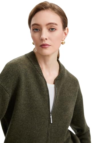 Cardigan Sweaters for Women - Baseball Collar Winter Sweater Jacket - color: Military Green, size: X-Small