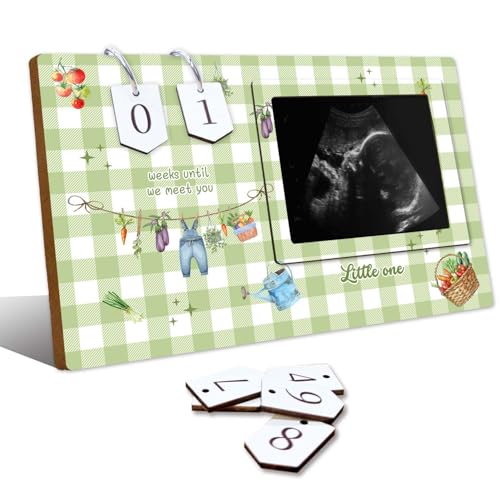 Locally Grown Baby Shower Decorations,Baby Ultrasound Photo Frame,Sonogram Picture Frame with Pregnancy Countdown Weeks,Perfect Gifts for Nature Loving Expecting Parents,Gender Reveal Decor - size: Locally Grown