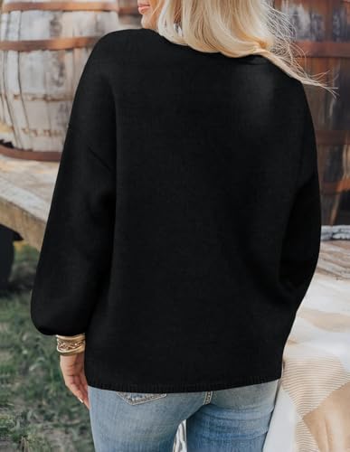 ZESICA Women's Oversized Chunky Knit Cardigan Sweaters Fall Fashion - color: Black, size: X-Large