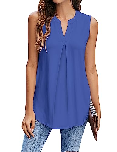 Newchoice Womens Tank Tops Sleeveless Summer Blouses - color: Blue, size: Medium