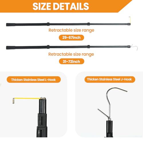 Magnetically Mounted 6.9 Ft Truck Cargo Grabber Reach Retriever Tool
