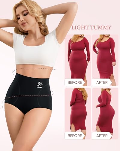 Women's Underwear Pack High Waisted Compression Postpartum Panties - color: Black, size: XX-Large
