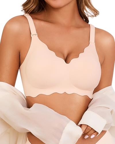 Seamless Jelly Bras for Women, No Underwire Push Up Bra - color: Nude, size: 4X-Large