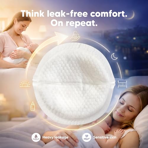 KeaBabies Nursing Pads Disposable, Breast Pads for Leaking Milk (120 Count) - size: 120 Count