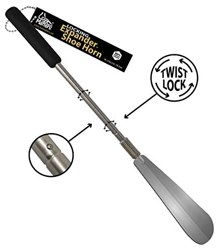 FOOTMATTERS Expander Shoe Horn Extra Long Handle - Twist to Lock - Extends 16 to 31 inches - color: 1 Unit