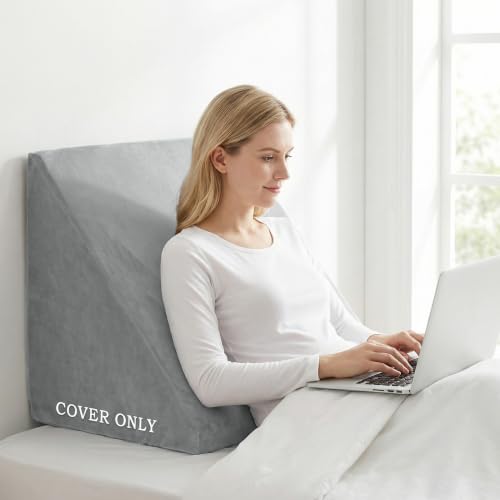 Wedge Pillow Cover, Light Grey, 25"x25"x10.5" - color: Light Grey, size: 25"x25"x10.5"