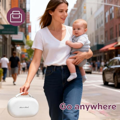 MomMed Breast Pump Carrying Case, Hard Shell Protective Storage Bag for MomMed Wearable Pumps & Cozy, Water-Resistant & Portable Breast Pump Case with Interior Strap