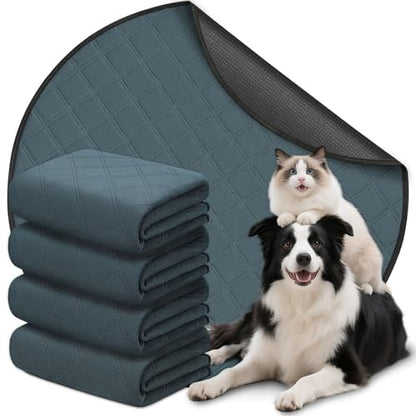 Siedihit Washable Reusable Pet Pee Pads, Absorbent Non-Slip Training Mat - size: Large - 4pack