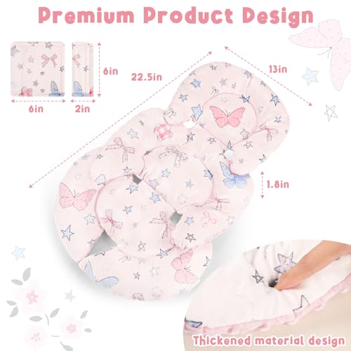 GFU Infant Car Seat Insert Head and Body Support with Strap Pads Pink Star - color: Pink Star