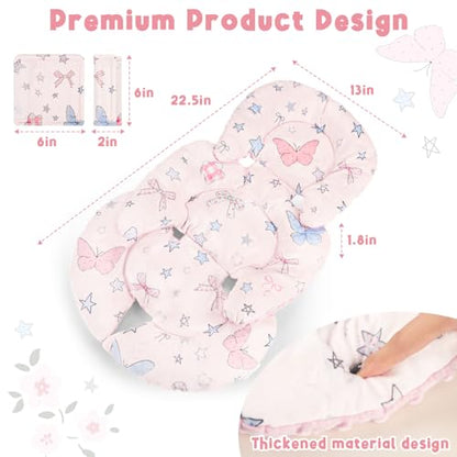 GFU Infant Car Seat Insert Head and Body Support with Strap Pads Pink Star - color: Pink Star