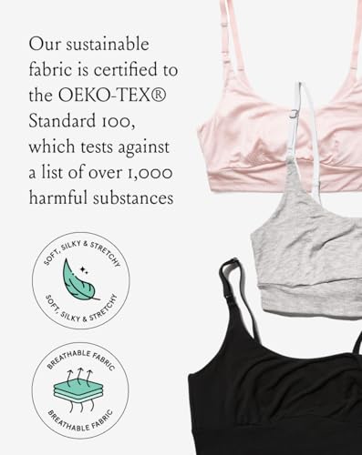 Bodily Everything Wireless Nursing & Maternity Bra with Clip Down Access - color: Grey Marl, size: Medium