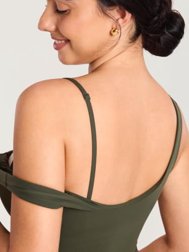 MOMANDA Longline Sports Nursing Bras - color: Olive Green, size: Medium