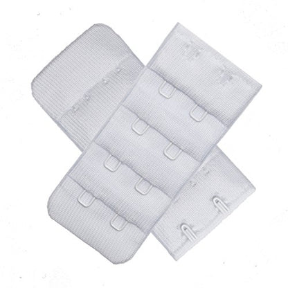 Ultra Soft Bra Extender Band Breathing Room 4 Rows Hook & Eye Extension Strap - color: 2 Hooks - 1/2 Inches Between Centers (3pcs/Pack)