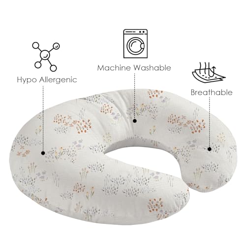 Little Grape Land 100% Cotton Muslin Nursing Pillow Covers 2 Pack, (Dew) - color: Dew&basil