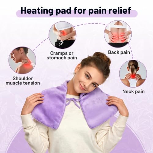 SPRING SEAON Microwavable Neck Heating Pad for Shoulders, Back and Chest - color: Purple