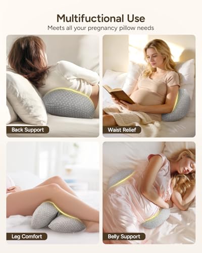 Pregnancy Wedge Pillow for Sleeping, Small Pregnancy Pillow for Travel - size: Regular
