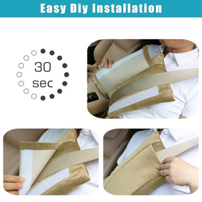 Post Surgery SeatBelt Pillow for Pregnancy Mastectomy Hysterectomy Recovery - color: Beige