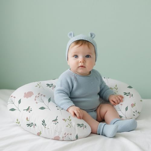 Little Grape Land 100% Cotton Muslin Nursing Pillow Covers 2 Pack, (Bunny) - color: Pink Bunny & Pink