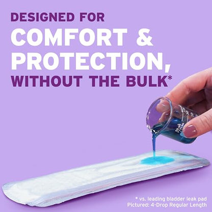 Poise Ultra Thin Incontinence Pads & Postpartum Pads for Bladder Leaks, 4 Drop Moderate Absorbency, Regular Length, 144 Count, Packaging May Vary - size: Regular Length
