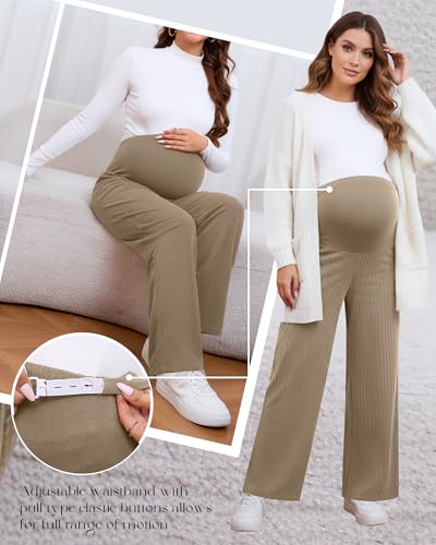 Oakgarden Women's Maternity Corduroy Pant Pregnancy Trouser