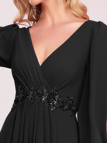 Ever-Pretty Women's Fall Long Sleeves Formal Mother of the Bride Dresses - color: Black, size: 8