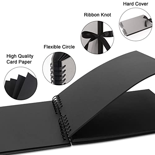 Vienrose Scrapbook Album 80 Pages 11x8 Inch Black - color: Gray