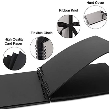Vienrose Scrapbook Album 80 Pages 11x8 Inch Black - color: Gray