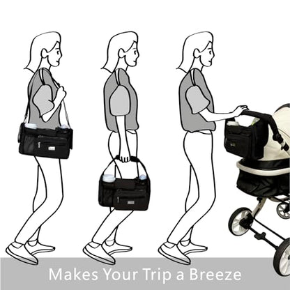 TOPDesign Universal Baby Stroller Organizer, Stroller Caddy with Detachable Mesh Bag & Heightened Insulated Cup Holders & Non-Slip Secure Hooks Accessories, Fits Most Strollers (Checkerboard) - color: Checkerboard, style: Pro
