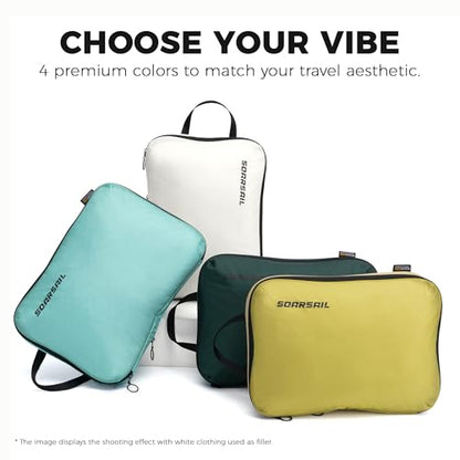 4 Pack Ultralight Compression Packing Cubes for Travel, Green - color: Green