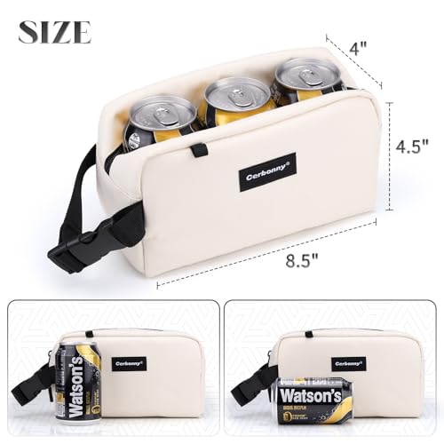 Cerbonny Mini Cooler Bag,Freezable Lunch Bag,Built-In Ice Pack - color: Beige