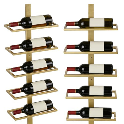 5-Pack 59inch Bar Liquor Bottle Display Shelf Holds 60 Bottles Wall Mount Wine Rack Wine Storage Organizer Display Holder for Kitchen Home Bar Cafe