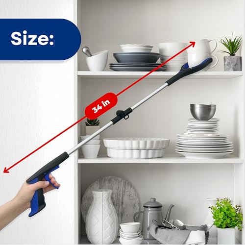 RMS 2 Pack 34 Inch Extra Long Reacher Grabber - Foldable with Rotating Jaw - size: 34 Inch (Pack of 2)
