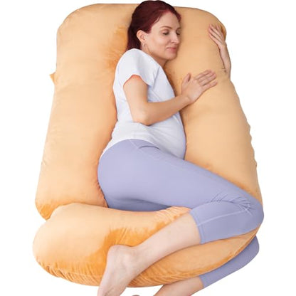 60 Inch Pregnancy Pillow for Sleeping (Brown) - color: Brown