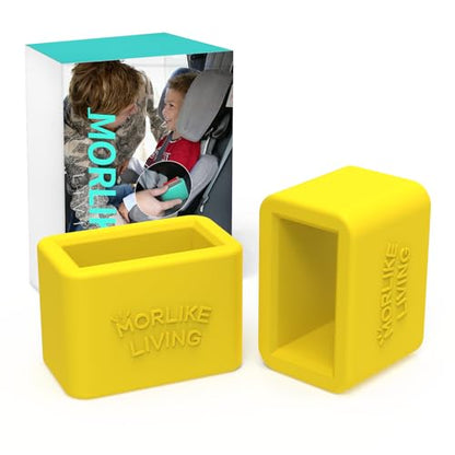 Morlike Silicone Belt Buckle Seatbelt Holder (Yellow) - color: Yellow