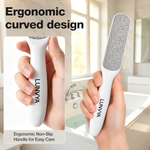Double-Sided Nickel Foot File, Callus Remover Pedicure Exfoliator (White) - color: White