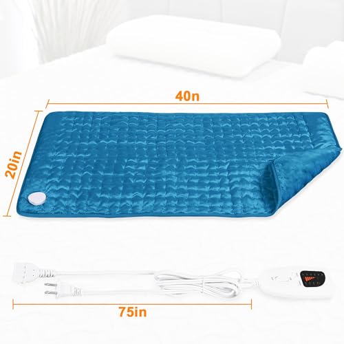 Heating Pad,Electric Heating Pads,Heating Pad for Back,Blue,40x20 Inch - color: Blue, size: 40x20 Inch