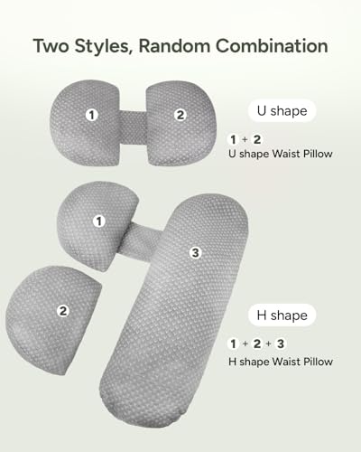Pregnancy Wedge Pillow for Sleeping, Adjustable Soft Pregnancy Body Pillow - size: Long