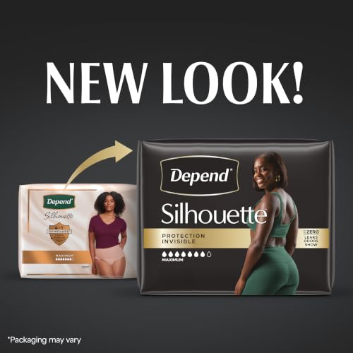 Depend Silhouette Incontinence Underwear for Women, Large, 52 Count - color: Black, size: Large