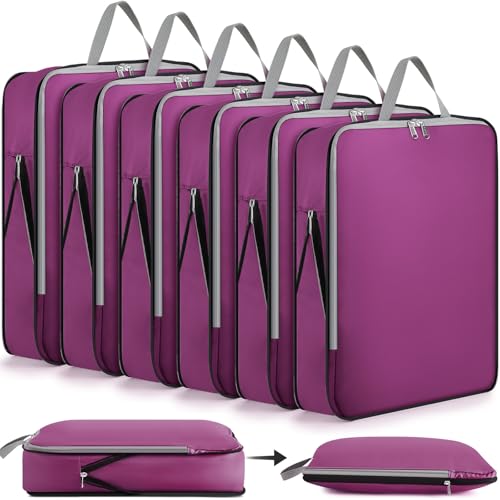 Hosuly 6 Pcs Compression Packing Cubes, 17.3 x 12.6'', Purple - color: Purple