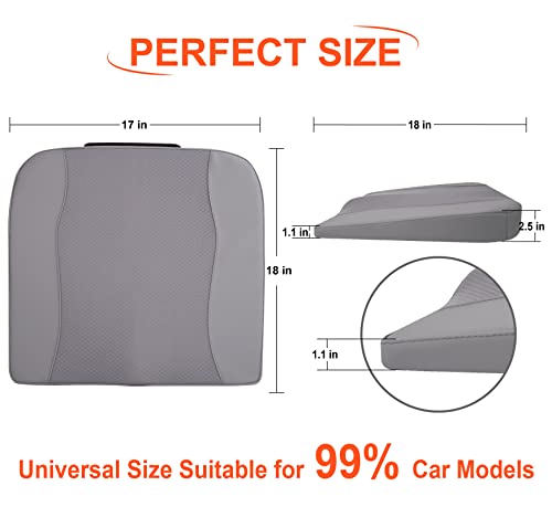 Lofty Aim Car Seat Cushion, Memory Foam Car Seat Cushions for Long Driving - color: Gray