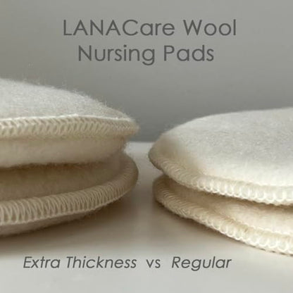 Soothingly Soft Merino Wool Nursing Pads, Style Softline, Extra Thickness, 7 in. Diameter - size: 7 Inch, Extra Thickness