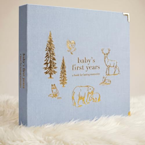 Keepsake Baby Memory Book for Boys and Girls - Timeless First 5 Year Book - color: Blue